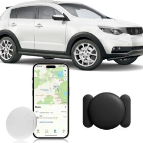 No Monthly Fee GPS Tracker for Vehicles with Apple Find My – Mini Magnetic Waterproof Car Locator for Keys, Luggage & Pets (iOS Only, Black)