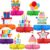 Colorful Happy Birthday Honeycomb Centerpieces - 9 Piece Table Decoration Kit with Double-Sided Prints for Kids, Boys & Girls Parties