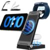 3-in-1 Foldable Mag-Safe Charging Station for iPhone 17, 16, 15, & Apple Watch - Fast Wireless Charger with Night Light & 18W Adapter