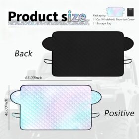2026 Upgraded Windshield Snow Cover for Ice and Frost – All-Weather 63"x46" Sun Shade & Winter Guard for SUVs and Trucks