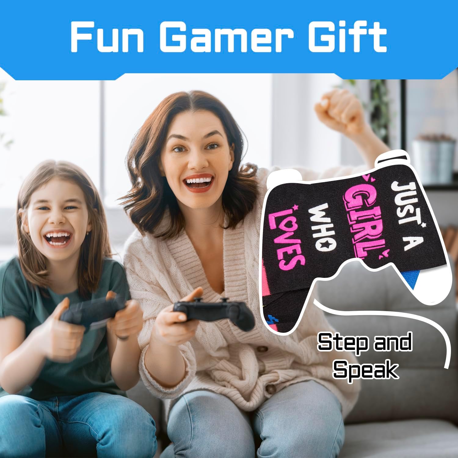 Women's Novelty Crew Socks - Cute Horror Movie & Gamer Gifts for Girls