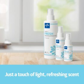 Medline Simply Fresh Professional Odor Eliminator Spray – 8 Oz Hospital-Grade Air Freshener, Safe for Pets, Home & Bathroom – Lightly Scented