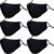 PAGE ONE Premium Cotton Face Masks – 6 Pack Adjustable, Washable & Breathable Reusable Cloth Masks for Men & Women (Black)
