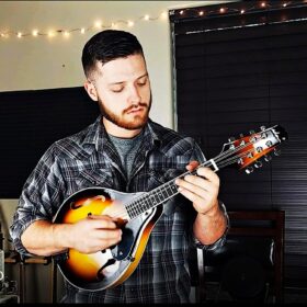 ADM A-Style Acoustic Mandolin Bundle - Complete Beginner Starter Kit with Sunburst Finish, Includes Gig Bag, Tuner, Strap, Strings, Pick, Hanger & Pickup