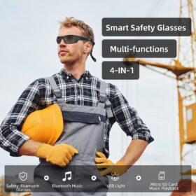 ViView G4C Smart Bluetooth Audio Glasses - Ultra-Loud Open Ear Speaker, Safety LED Light, TR90 ANSI Z87.1 Frame, 20Hr Battery, Rechargeable for Men & Women