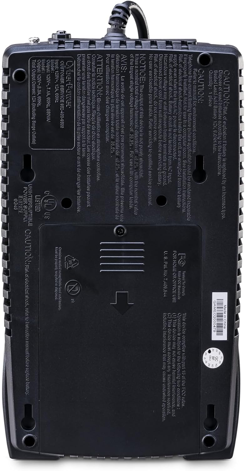 CyberPower EC850LCD Ecologic UPS Battery Backup & Surge Protector (850VA/510W) – 12 Outlets, AVR, LCD Display, and ECO Mode