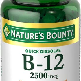 Nature’s Bounty Vitamin B12 2500 mcg, Sublingual Quick Dissolve Tablets, Supports Cellular Energy Metabolism, Heart & Nervous System Health, Cherry Flavor, 75 Count