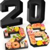 2026 Number Charcuterie Tray – 10.2'' Black Cardboard Box for Graduation, New Year & Birthday Party Food Displays