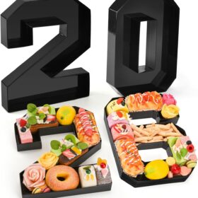 2026 Number Charcuterie Tray – 10.2'' Black Cardboard Box for Graduation, New Year & Birthday Party Food Displays