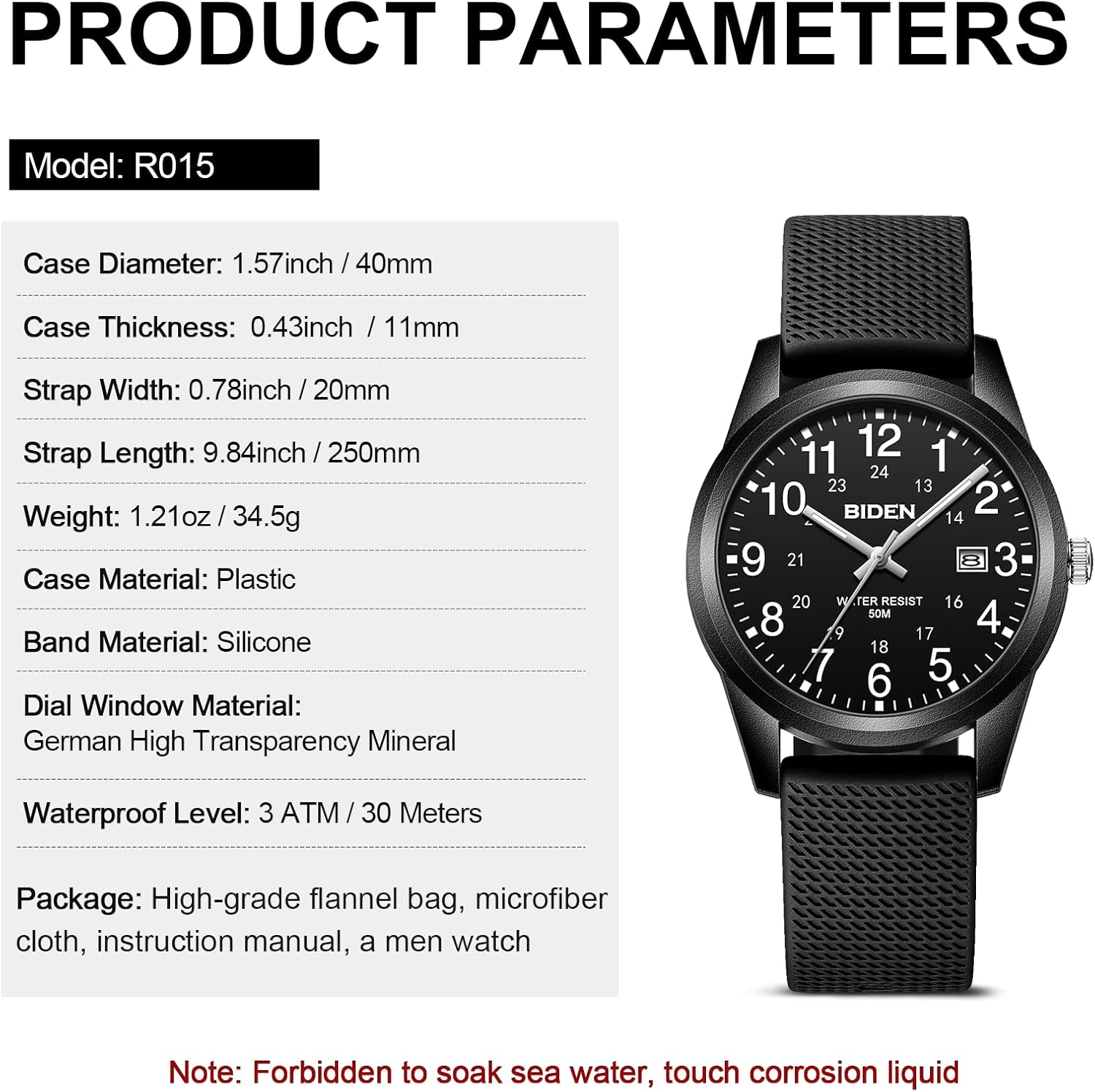 LN LENQIN Unisex Nurse Watch - Analog Quartz with Military Time, Luminous Dial & 30M Water Resistance for Medical Professionals & Sports