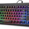 RII RGB Backlit Wired Gaming Keyboard - Compact 87-Key USB Computer Keyboard with Silent Click, Rainbow LED, Anti-ghosting for Laptop, PC, Windows & Mac