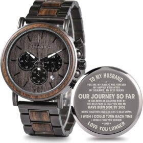 2win Custom Engraved Wooden Watch for Men – Personalized Eco-Friendly Gift for Husband, Boyfriend, or Fiancé – Unique Anniversary, Birthday, & Groomsmen Present