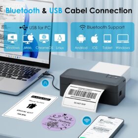 KNAON Bluetooth Thermal Shipping Label Printer - Wireless 4x6 Portable Label Maker for iOS, Android, PC & Mac - Compatible with USPS, eBay, Shopify, Etsy & Amazon