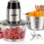 GANIZA 450W Electric Food Processor and Meat Grinder with Dual 8-Cup Bowls (Glass & Stainless Steel) & Bi-Level Blades for Meat, Veggies, and Nuts