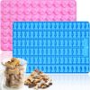 HKNMTT Dog Treat Molds Silicone Set – 175 Cavity Paw & Bone Baking Tray for DIY Dog Food, Candy, Chocolate & Cookies