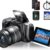4K Vlogging Camera for YouTube with 72MP Photography, 12X Optical Zoom, 270° Flip Screen, Wi-Fi, 64GB SD Card & 2 Batteries - Autofocus Digital Camera Kit for Beginners (Black)