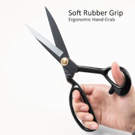 Professional 10-Inch Heavy Duty Fabric Scissors – High Carbon Steel Tailor Shears for Sewing, Leather, and Tailoring – Ergonomic Design with Measuring Tape