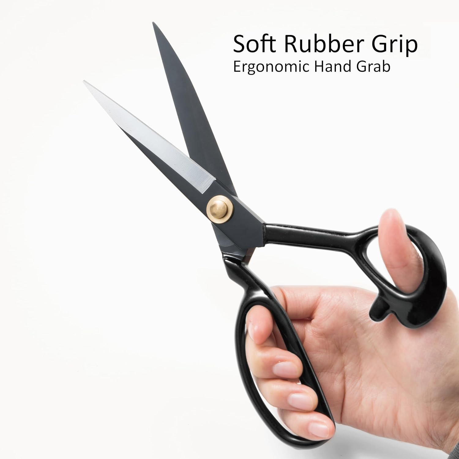 Professional 10-Inch Heavy Duty Fabric Scissors – High Carbon Steel Tailor Shears for Sewing, Leather, and Tailoring – Ergonomic Design with Measuring Tape