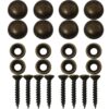 8pcs Solid Brass Mirror Screws with Decorative Caps - 15mm Bronze Self-Tapping Kit for Glass, Wood, and Home Repair