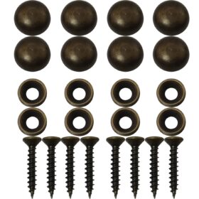 8pcs Solid Brass Mirror Screws with Decorative Caps - 15mm Bronze Self-Tapping Kit for Glass, Wood, and Home Repair