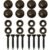 8pcs Solid Brass Mirror Screws with Decorative Caps - 15mm Bronze Self-Tapping Kit for Glass, Wood, and Home Repair