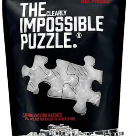 The Clearly Impossible Puzzle – 100 Piece Clear Acrylic Jigsaw with False Edges – Ultra-Difficult Brainteaser for Adults & Families (7.5” x 5”)