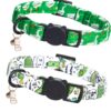 2-Pack Cute Cotton Cat Collars with Bells – Adjustable, Safe Breakaway Buckle for Kittens & Small Pets (Goose & Dill Patterns)