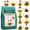 TEARELAE Blooming Tea Flowers Set - 12 Handcrafted Individually Wrapped Green Tea Balls with Edible Flowers - Artisan Gift for Tea Lovers