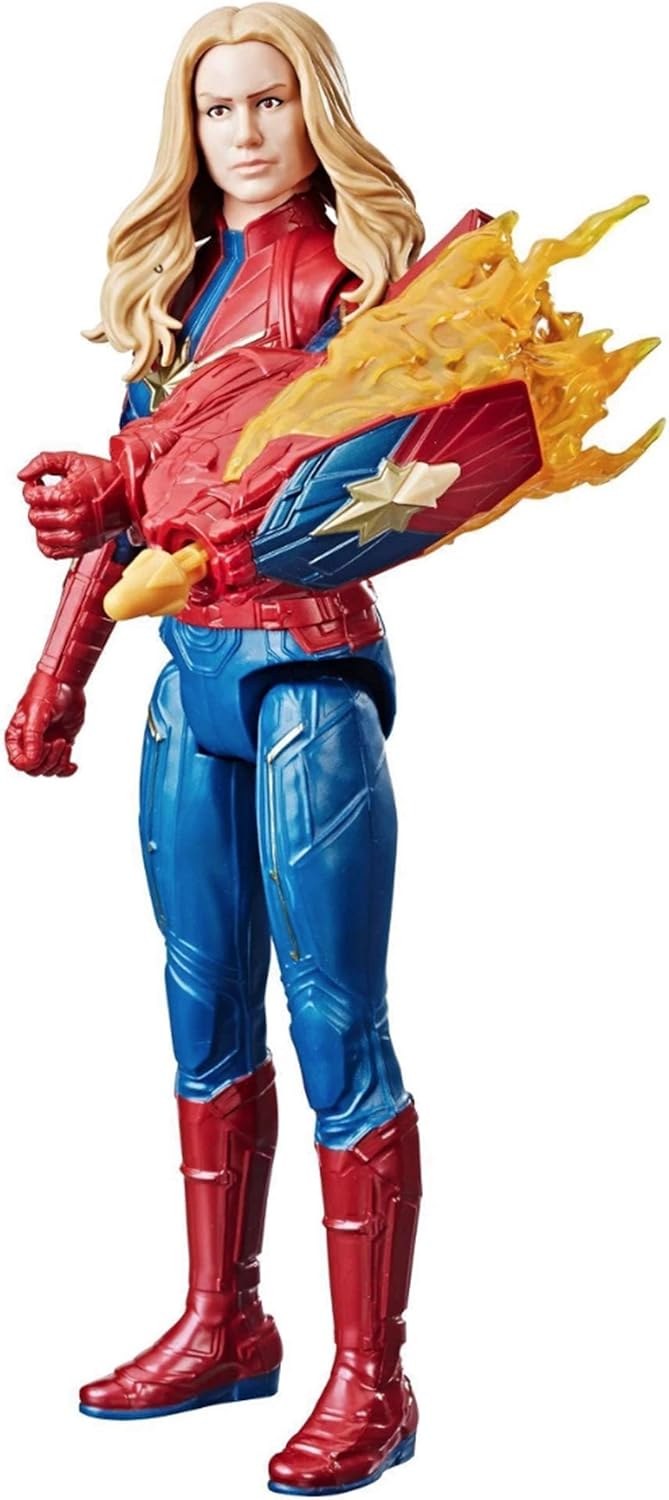 Marvel Avengers: Endgame Titan Hero Power FX Captain Marvel 12-Inch Action Figure with Launchers & Sounds