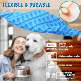 HKNMTT Dog Treat Molds Silicone Set – 175 Cavity Paw & Bone Baking Tray for DIY Dog Food, Candy, Chocolate & Cookies