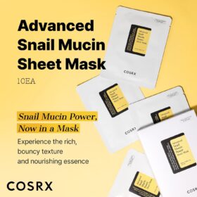 COSRX Snail Mucin 96 Sheet Mask – 10 Count Hydrating Korean Face Mask for Dry, Sensitive Skin & Acne Scars – Paraben-Free, Cruelty-Free Skincare