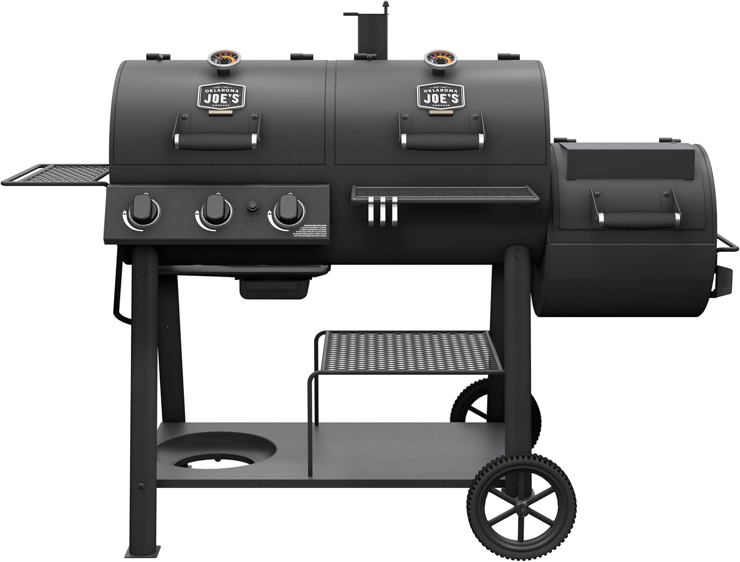 Oklahoma Joe's Canyon Combo 2-in-1 Charcoal & Gas Smoker Grill - 1240 sq. in. Black