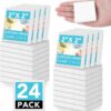 ESRICH Mini Stretched Canvas Panels (24-Pack) – 2x2 Inch Pre-Primed Cotton Canvases for Acrylic, Oil & Watercolor Painting – Kids Art Supplies & Professional DIY Crafts