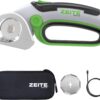 ZEITE 4V Cordless Electric Scissors - Rechargeable Rotary Cutter for Cardboard, Fabric, Carpet, and Hard Materials with Safety Lock, Auto-Sharp Blade & USB Cable (Gray)