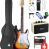 Donner DST-100S Full Size Electric Guitar Starter Kit – 39 Inch Solid Body with HSS Pickups, Amp, Bag, Tuner, and Accessories – Sunburst