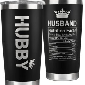 Mocosweeties 20 Oz Stainless Steel Tumbler – Unique Husband Gift from Wife, Birthday, Anniversary, Valentines Day, or Christmas Present for Him – Black Insulated Travel Mug