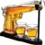 Gun Decanter Set with 2 Bullet Shot Glasses – Unique Pistol Shaped Whiskey Dispenser, Display Stand & Novelty Bar Gifts for Men, Dad & Husband