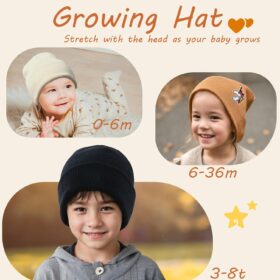 vidsel Unisex Baby & Toddler Cotton Knit Beanie - Soft, Warm Winter Cuffed Hat for Boys & Girls