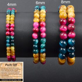 MASSIVE BEADS Unisex Natural Stone Yoga Bracelet - Stretch Crystal Healing Energy Bracelet in Multiple Bead Sizes (4mm - 10mm)