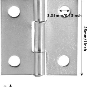 Piutouyar 12-Pack 1 Inch Stainless Steel Butt Hinges – Heavy Duty Mini Cabinet & Small Box Hardware with Mounting Screws