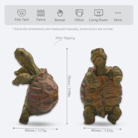 Realistic Climbing Turtle Statue – Miniature Resin Tortoise Figurine for Plant Pots, Aquariums, and Garden Décor