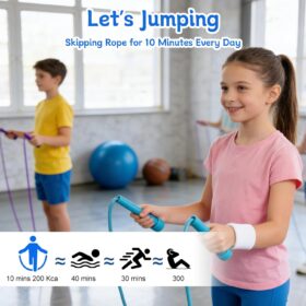 5-Pack Colorful Jump Ropes for Kids – Adjustable 9.2ft Skipping Ropes with Ergonomic Handles – Set for Boys, Girls & School Games