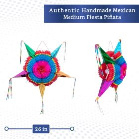 Handmade Mexican Star Piñata (26 Inch) - Authentic Large Foldable Party Decoration for Birthdays, Cinco de Mayo & Fiesta - Holds 3lbs of Candy