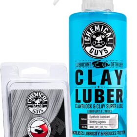 Chemical Guys CLY_KIT_1 Heavy Duty Clay Bar & Synthetic Luber Kit - Professional Car Paint Decontamination System - Removes Overspray, Sap & Rail Dust for Smooth Glossy Finish
