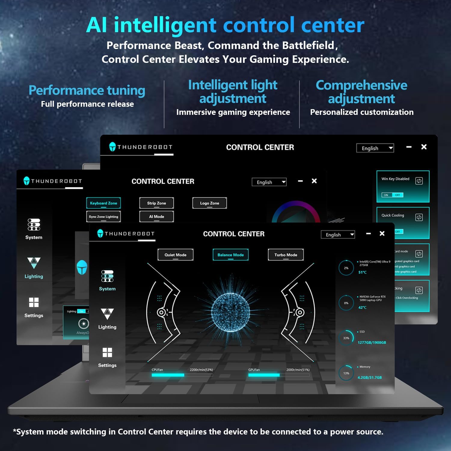 Thunderobot Zero 16 Pro 16” QHD+ 360Hz Gaming Laptop (Intel Core Ultra 9 275HX, NVIDIA RTX 5080, 32GB DDR5, 1TB SSD, RGB Keyboard, Windows 11)