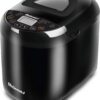 Elite Gourmet EBM8103B Programmable Bread Maker - 2lb Capacity, 19-in-1 Stainless Steel Machine with Gluten Free, Dough & Jam Settings, 3 Crust Colors, Black