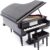 Elegant Miniature Piano Music Box with Bench – Wooden Mechanical Musical Instrument Gift with 'Castle in the Sky' Melody, Black Finish