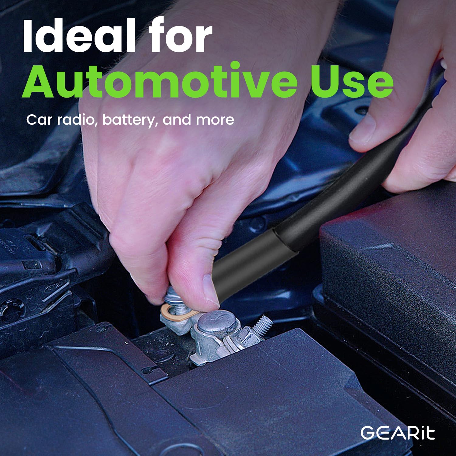 GEARit 1/0 Gauge AWG CCA Power Wire - 10 Feet Red Translucent Copper Clad Aluminum Cable for Car Audio, Battery Ground, Amps, RV & Electrical Wiring