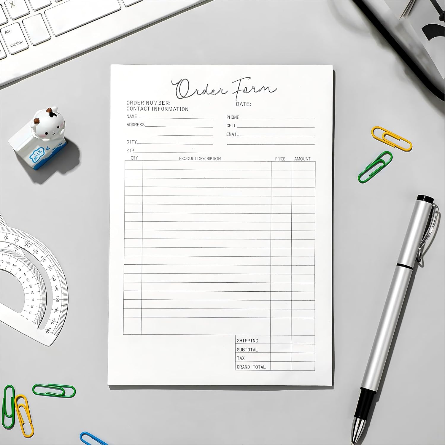 Spakon 4-Pack Carbonless Order Forms Books – 5.5 x 8.5 Inch Duplicate Receipt Pads for Small Businesses, Bakeries, & Contractors (25 Sets per Book)