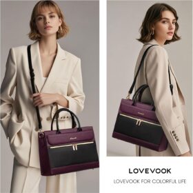 LOVEVOOK Leather Tote Bag for Women - Convertible Crossbody Shoulder Purse & Satchel with Top Handle